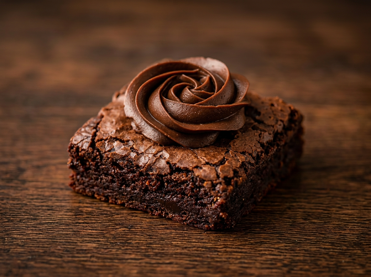 Einzelner Brownie: Schokoladenrose